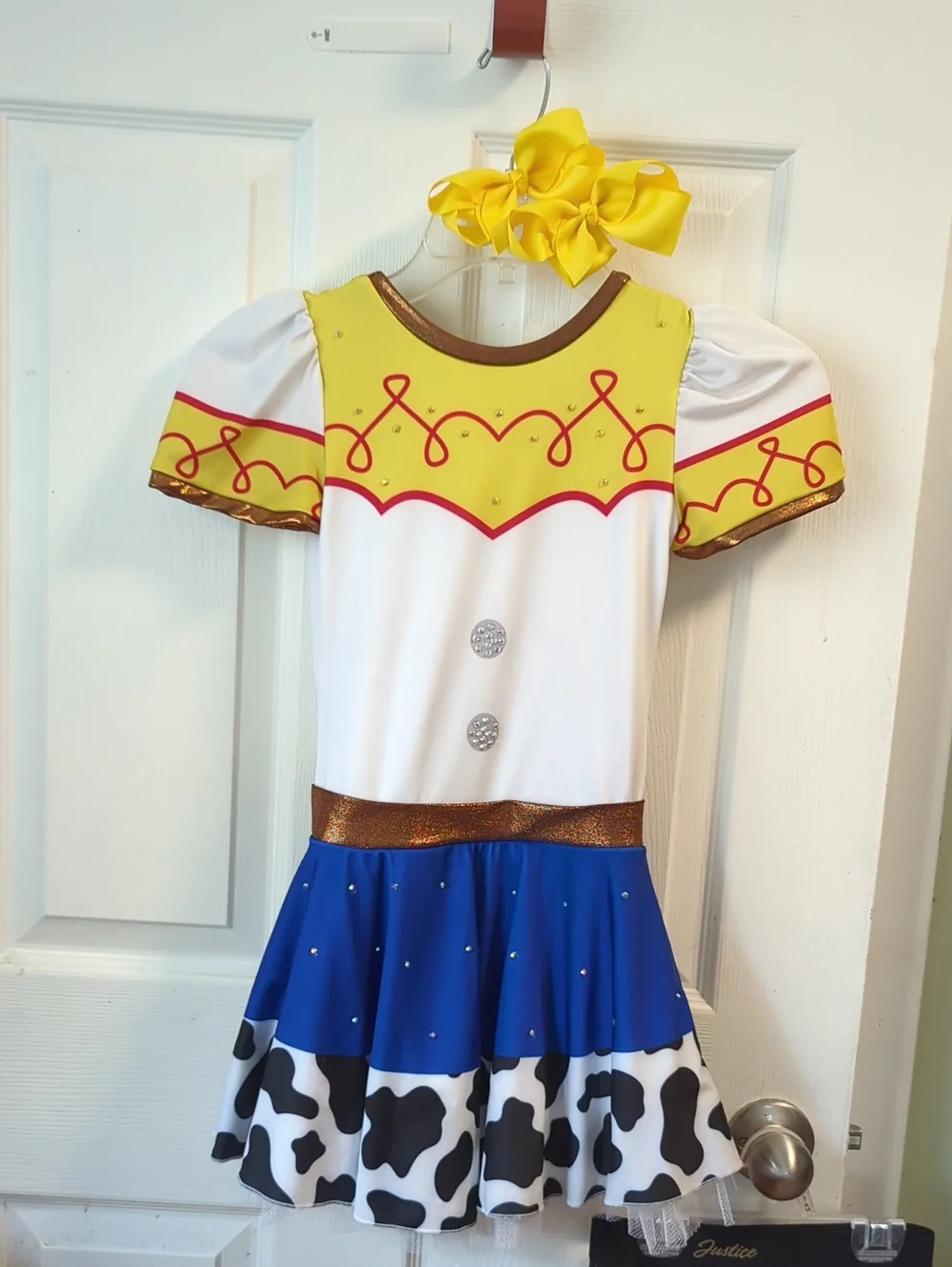 Yellow & Blue Cowgirl Character Kids Costume Dress